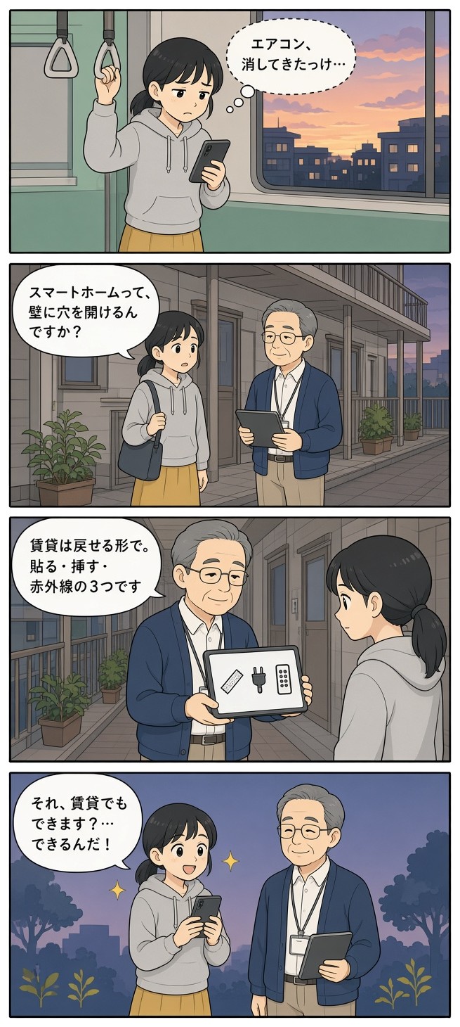 漫画『ひより、うちをつなぐ』「壁に穴、開けていいの？」