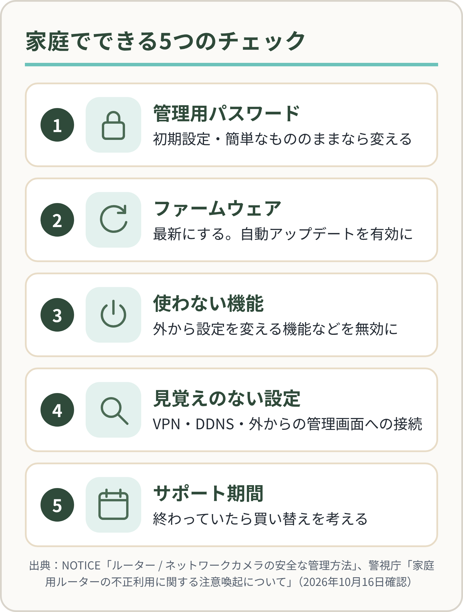 家庭でできる5つのチェック